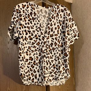 f21 cheetah print blouse